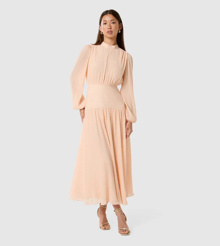 CELINE High Neck Shimmer Maxi Dress